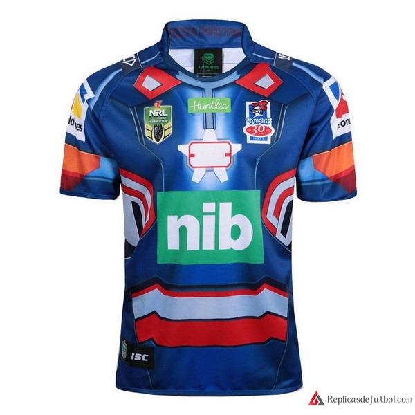 Camiseta Newcastle Knights Hombre de Acero 2017-2018 Azul Rugby